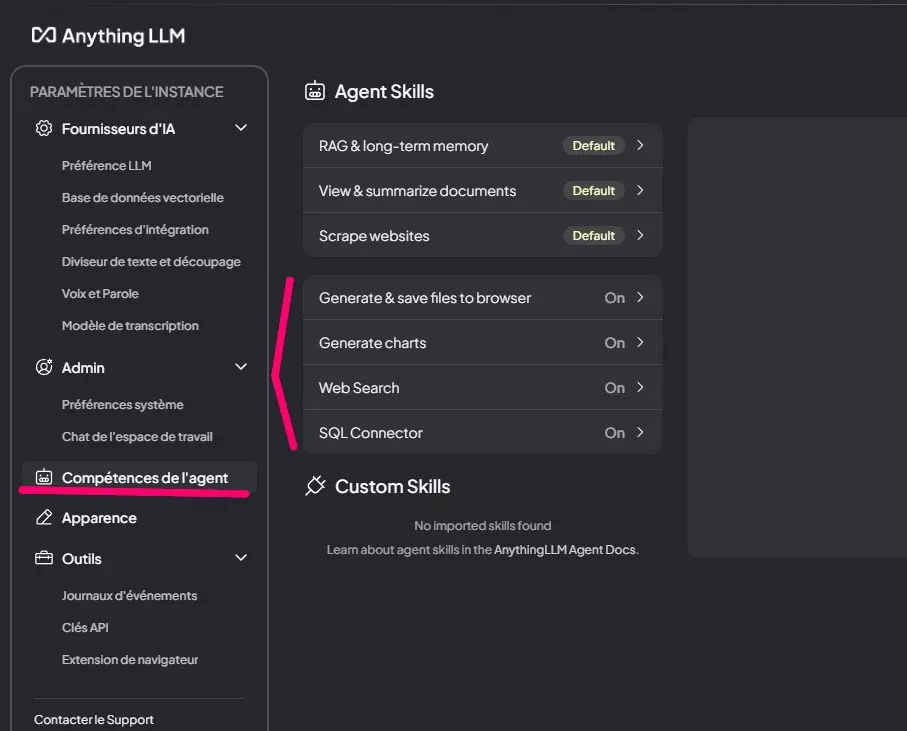 configurer les compétences de votre AI agent
