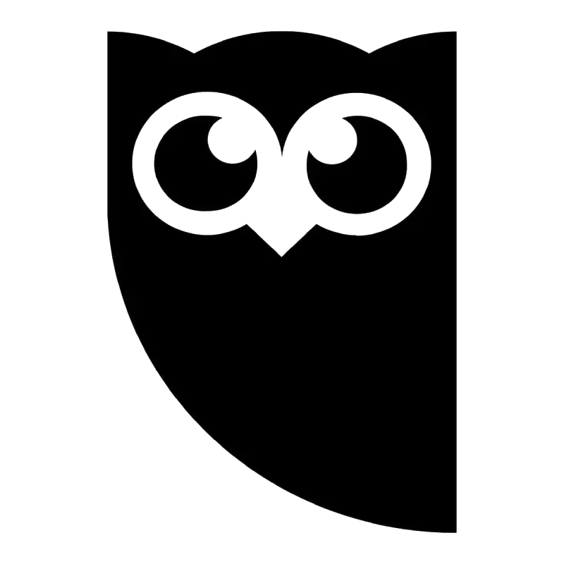 Logo hootsuite hibou noir sur fond transparent