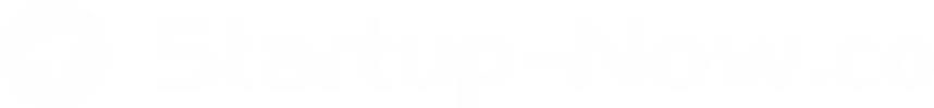Logo du site web Startup-now en version blanche sur fond transparent