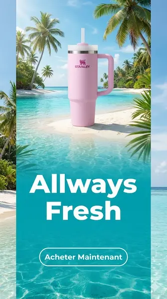 exemple d'affiche publicitaire au format vertical générée par nano banana pro